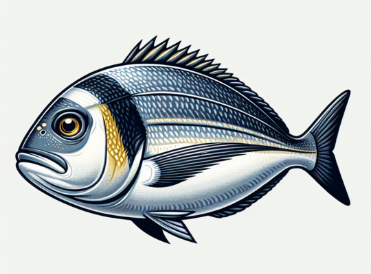 דג גורה (Sparus aurata) - מאוד פופולרי במסעדות, ידוע גם בשם "דניס".